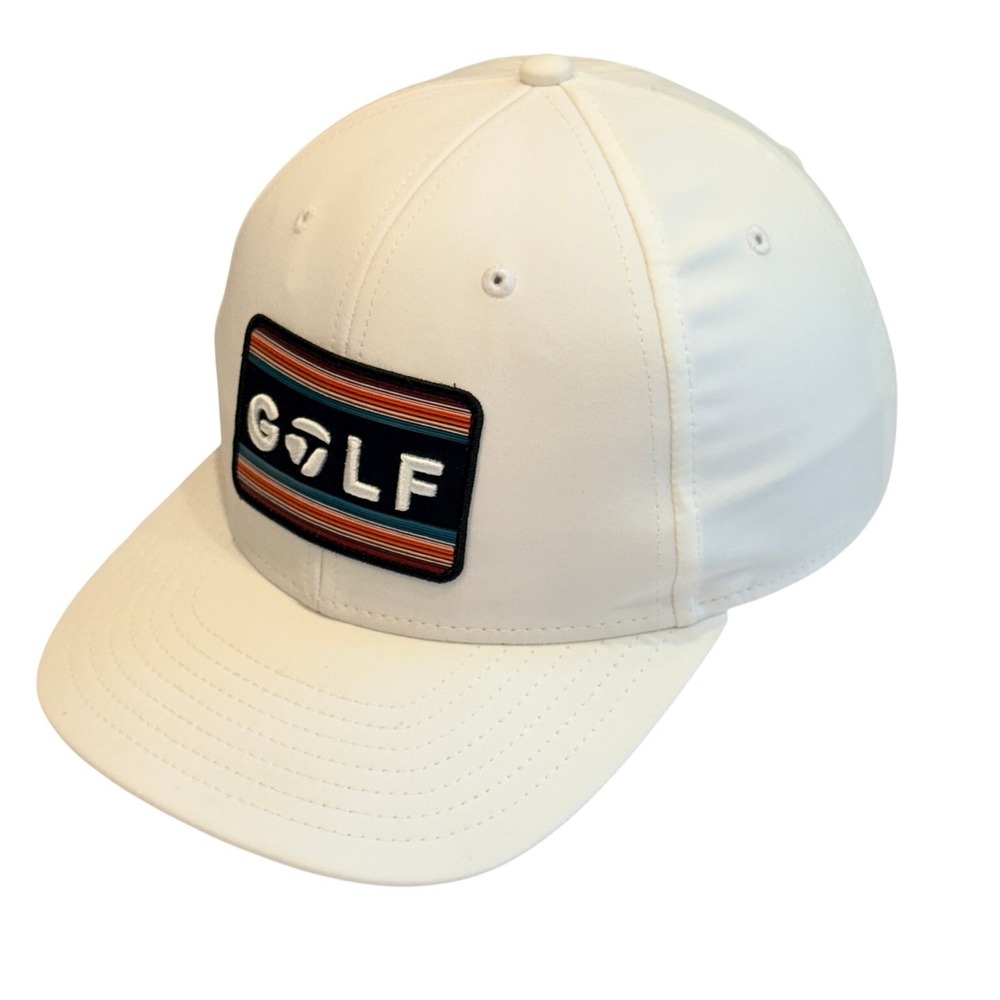 TaylorMade Golf Hat Men's Adjustable Snapback White Performance Patch Cap